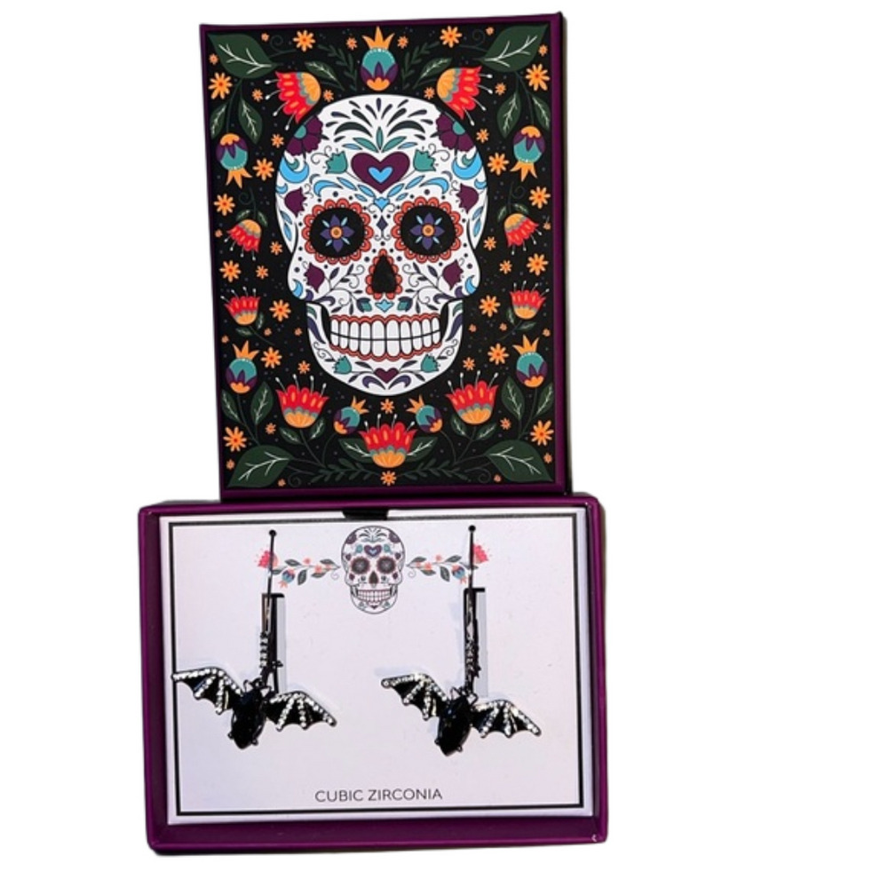 NEW Piper Cubic Zirconia Halloween Bat Earrings